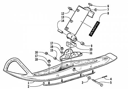 SKI AND SPINDLE ASSEMBLY