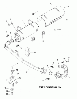 ENGINE, EXHAUST SYSTEM - A14BH33AJ (49ATVEXHAUST14325)