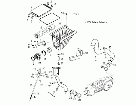 ENGINE, AIR INTAKE SYSTEM - A13PB20AF (49ATVAIRBOX10PHX)