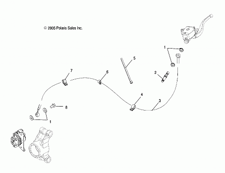 CALIPER BRAKE LINE, REAR, RH - A06LB27FA/LD27FB (4999206689920668B04)