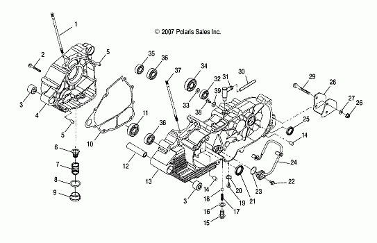 ENGINE, CRANKCASE - A08PB20AB/AD (49ATVCRANKCASE08PHX)