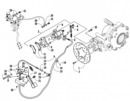 REAR AND PARKING BRAKE ASSEMBLY