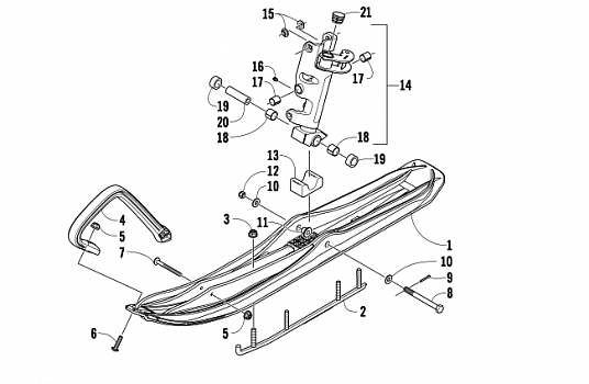 SKI AND SPINDLE ASSEMBLY