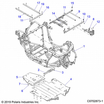 CHASSIS, MAIN FRAME AND SKID PLATES - Z20RAB92LR/D92LC/E92LT (C0702873-1)