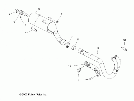 ENGINE, EXHAUST - A08GJ52AA/AB/AC (49ATVEXHAUST08OUT525S)