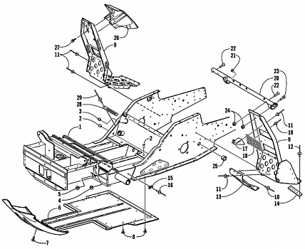 FRONT FRAME AND FOOTREST ASSEMBLY