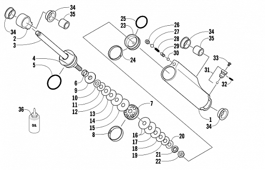 REAR SUSPENSION REAR ARM SHOCK ABSORBER