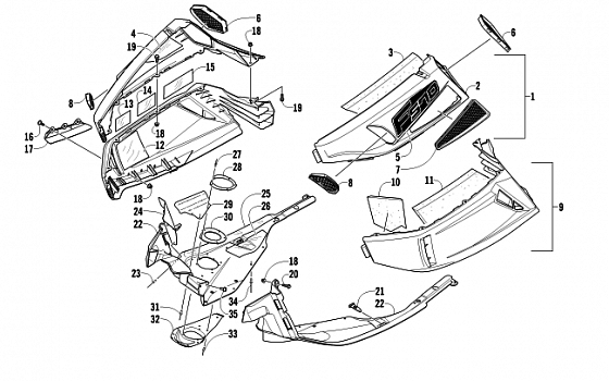 SKID PLATE AND SIDE PANEL ASSEMBLY