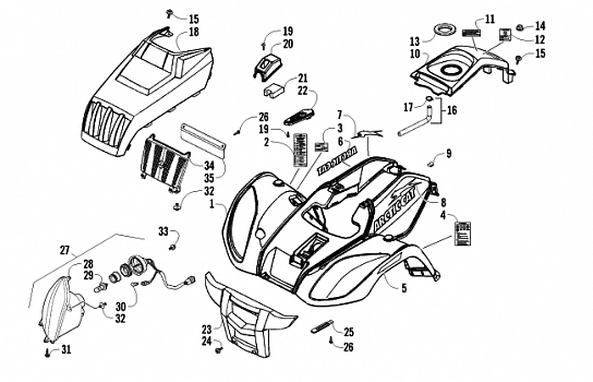 FRONT BODY PANEL AND HEADLIGHT ASSEMBLIES