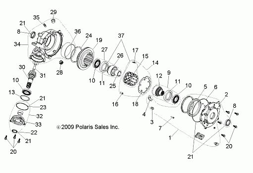 DRIVE TRAIN, FRONT GEARCASE INTERNALS - R09HH50AG/AR (49RGRTRANSINTL108004X4)