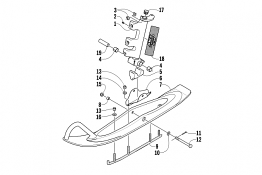 SKI AND SPINDLE ASSEMBLY