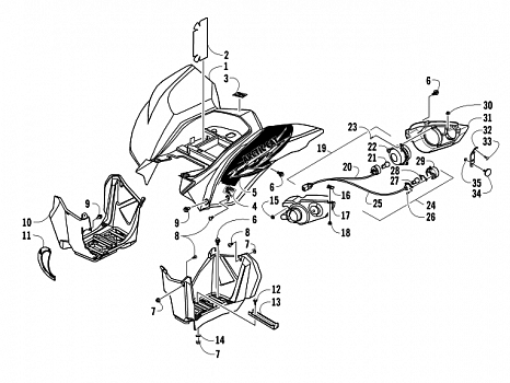 REAR BODY AND TAILLIGHT ASSEMBLY