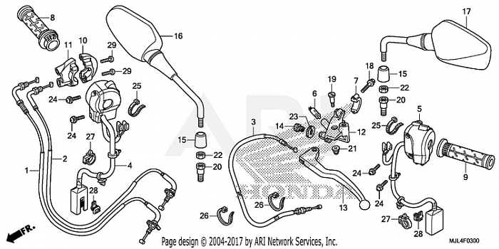 HANDLE LEVER + SWITCH + CABLE (NC700X/NC750XA)