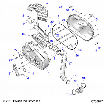 DRIVE TRAIN, CLUTCH COVER AND DUCTING - R20RRE99J1 (C700877)