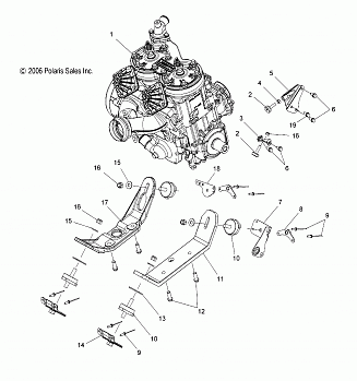 ENGINE, MOUNTING - S07PP6HS/HSA/HSB/PD6HS/HE (49SNOWENGINEMOUNTCLEAN)