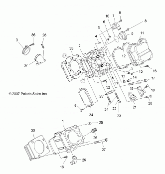 ENGINE, CYLINDER and HEAD - A11MH50FF (49ATVCYLINDER08SP500)