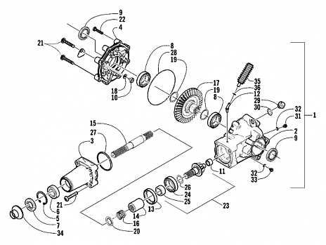 REAR DRIVE GEARCASE ASSEMBLY