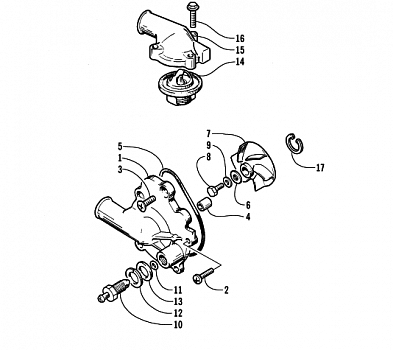 WATER PUMP AND THERMOSTAT