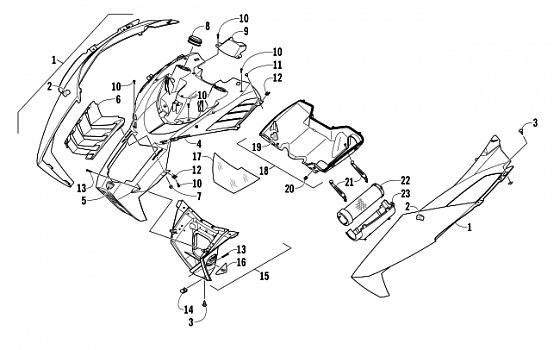 HOOD AND AIR INTAKE ASSEMBLY