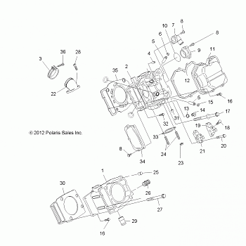 ENGINE, CYLINDER and HEAD - A13MH50TD (49ATVCYLINDER12SP500F)