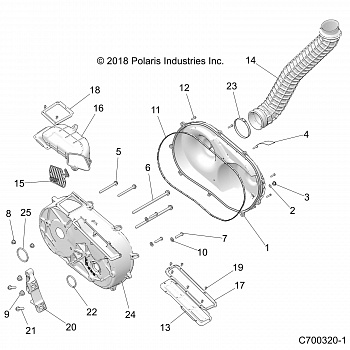 DRIVE TRAIN, CLUTCH COVER AND DUCTING - Z20NAE92KL (C700320-1)