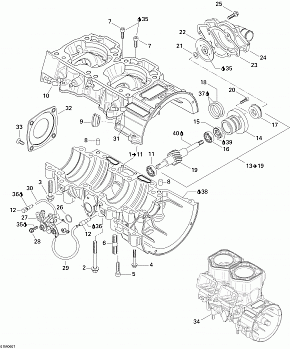 Crankcase, Water Pump And Oil Pump