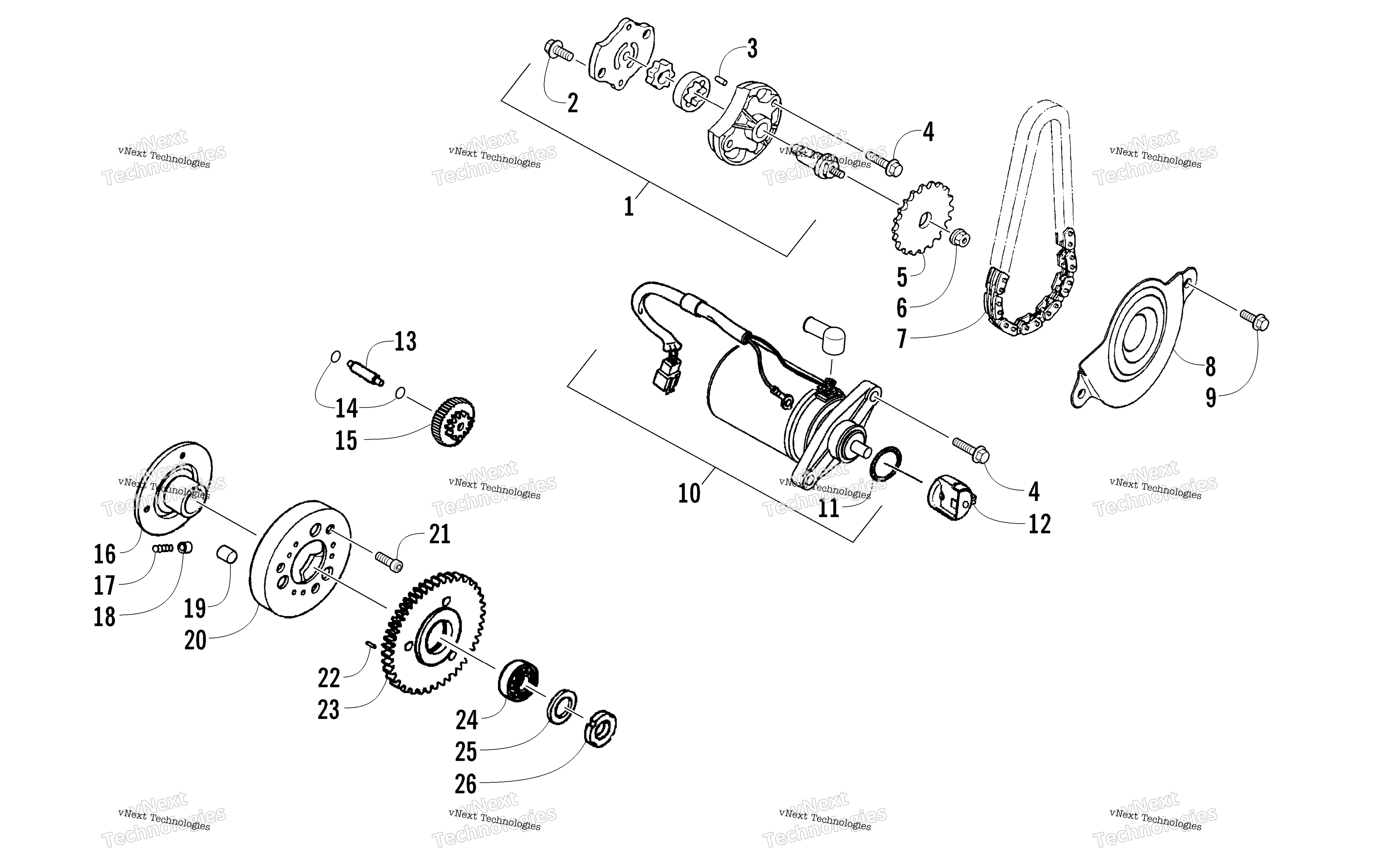 Стартер Motor And Oil Pump Assembly