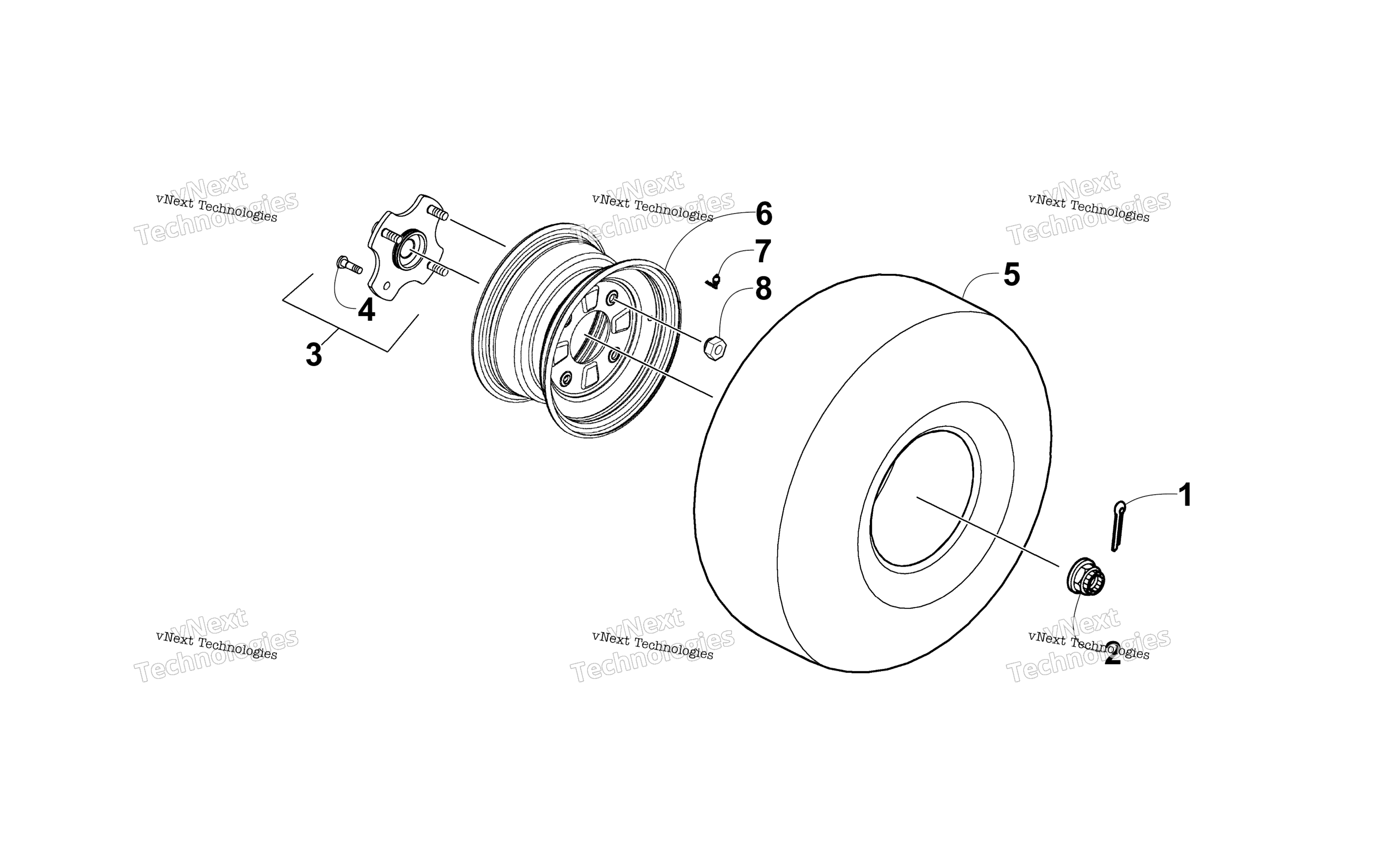 Задняя часть Wheel Assembly