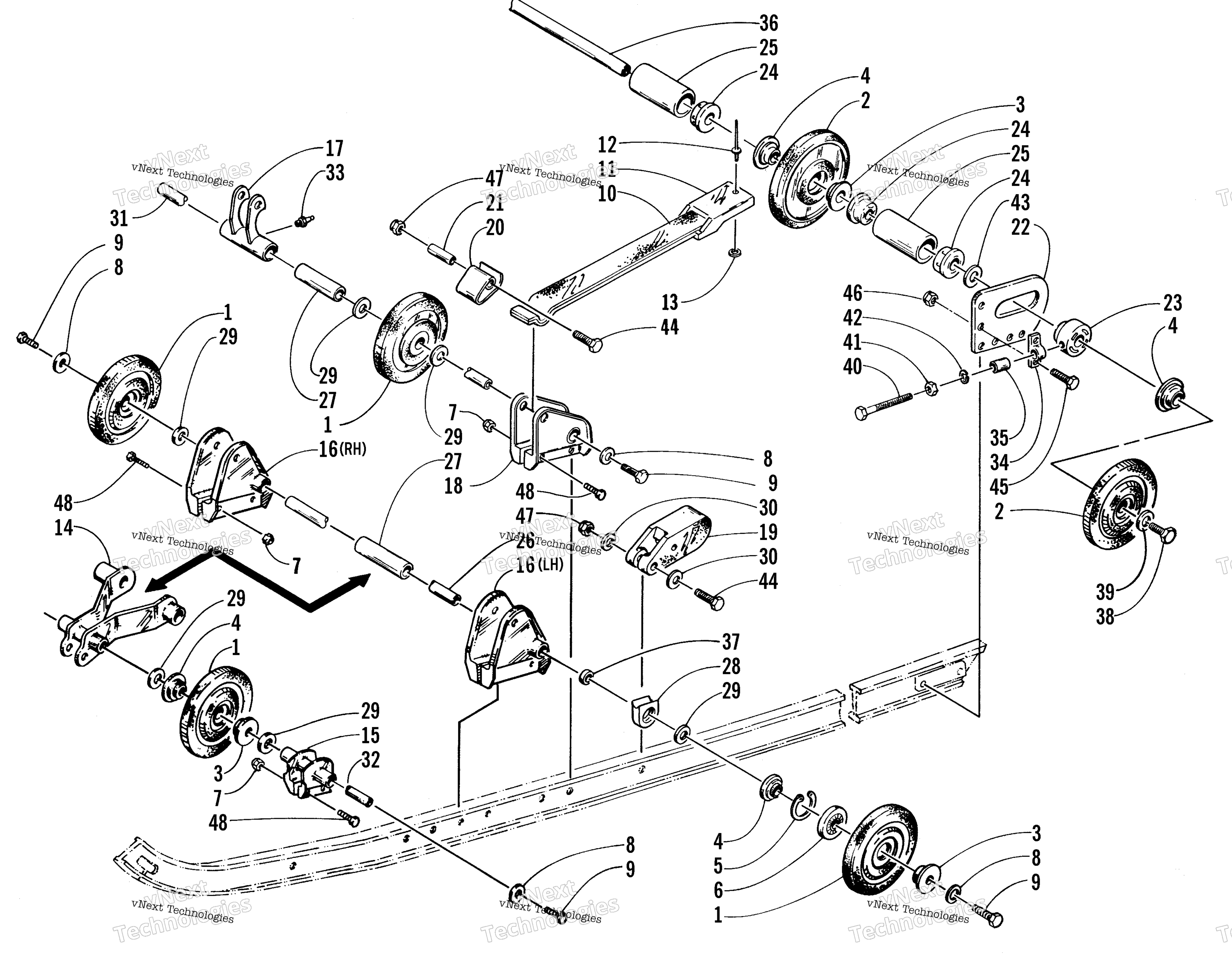 Задняя часть Suspension Axle Assembly