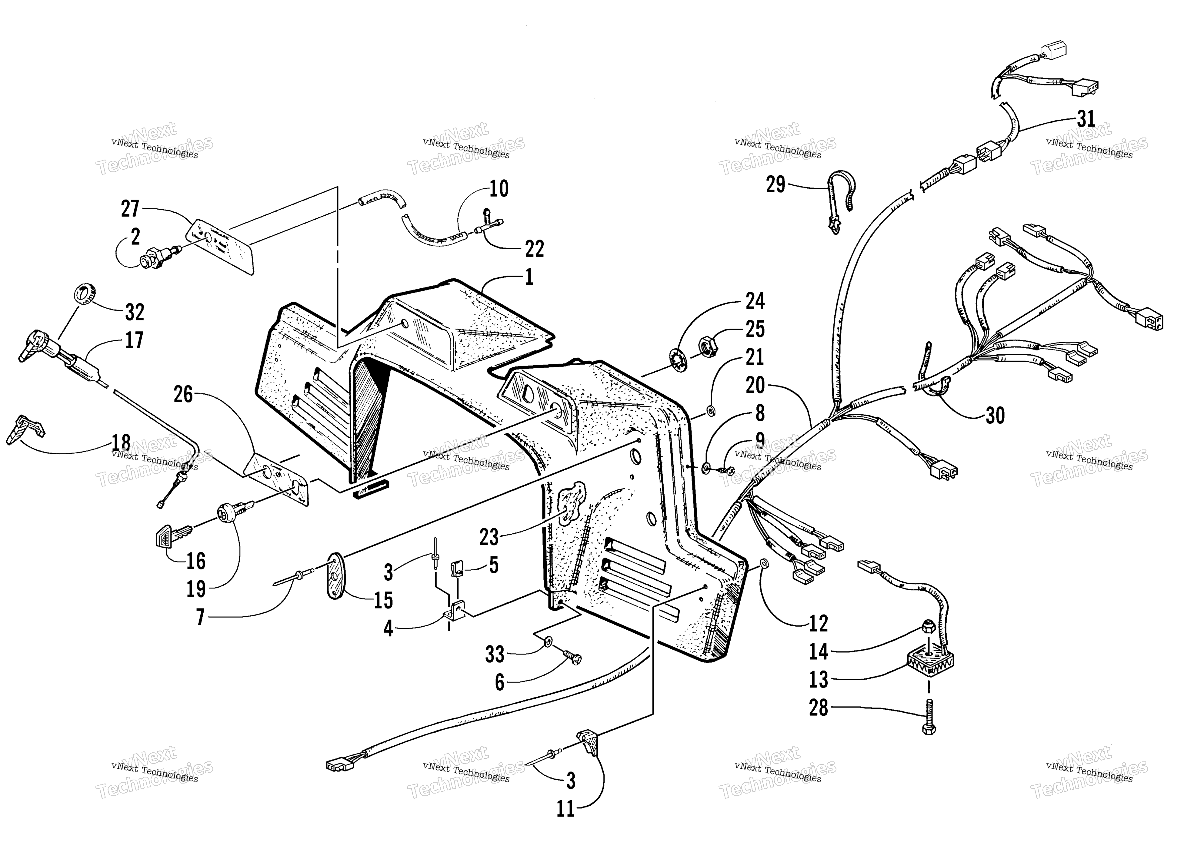 Console, Switches, и Wiring Assemblies