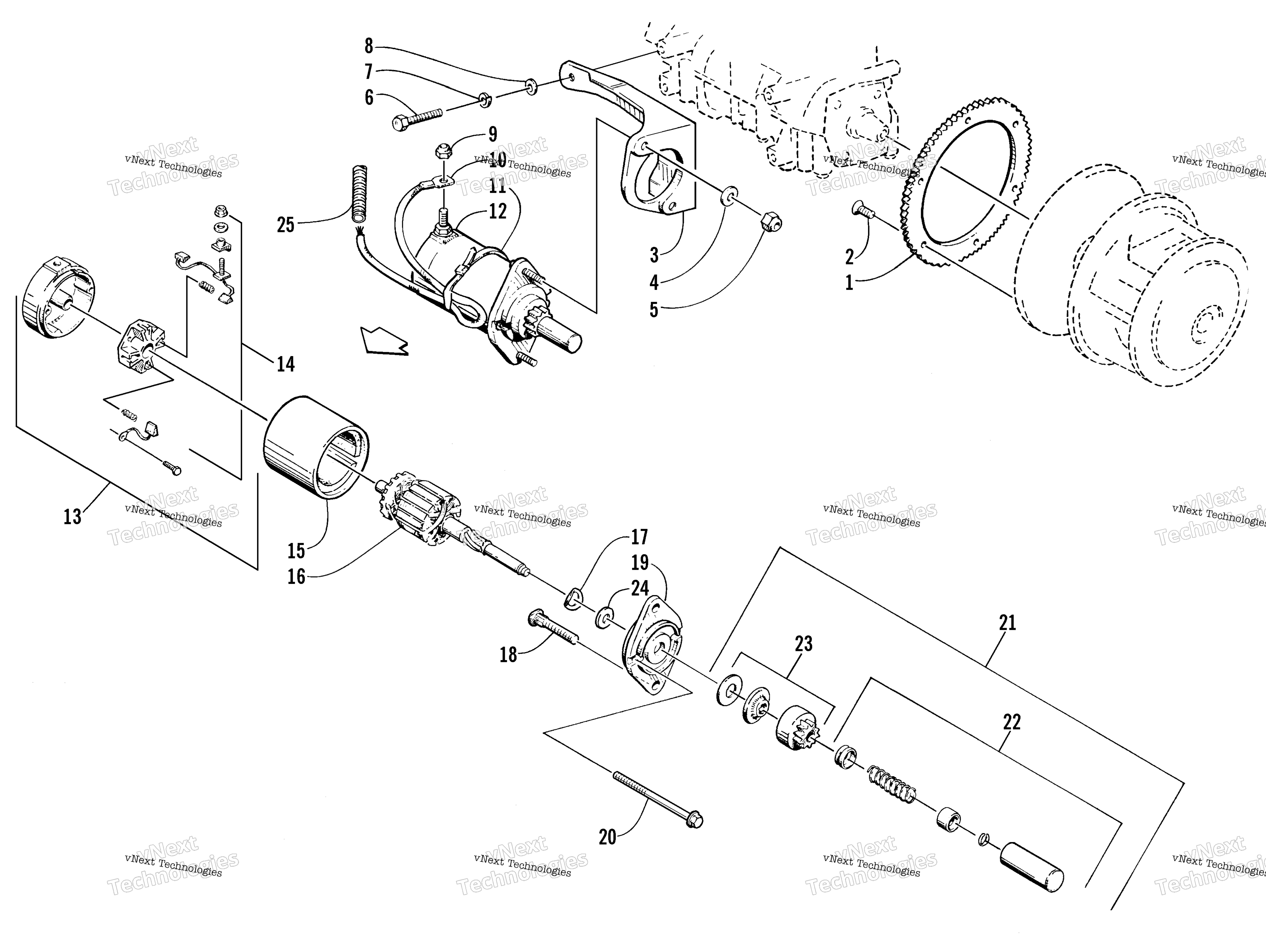 Электрооборудование Start - Starter Motor Assembly