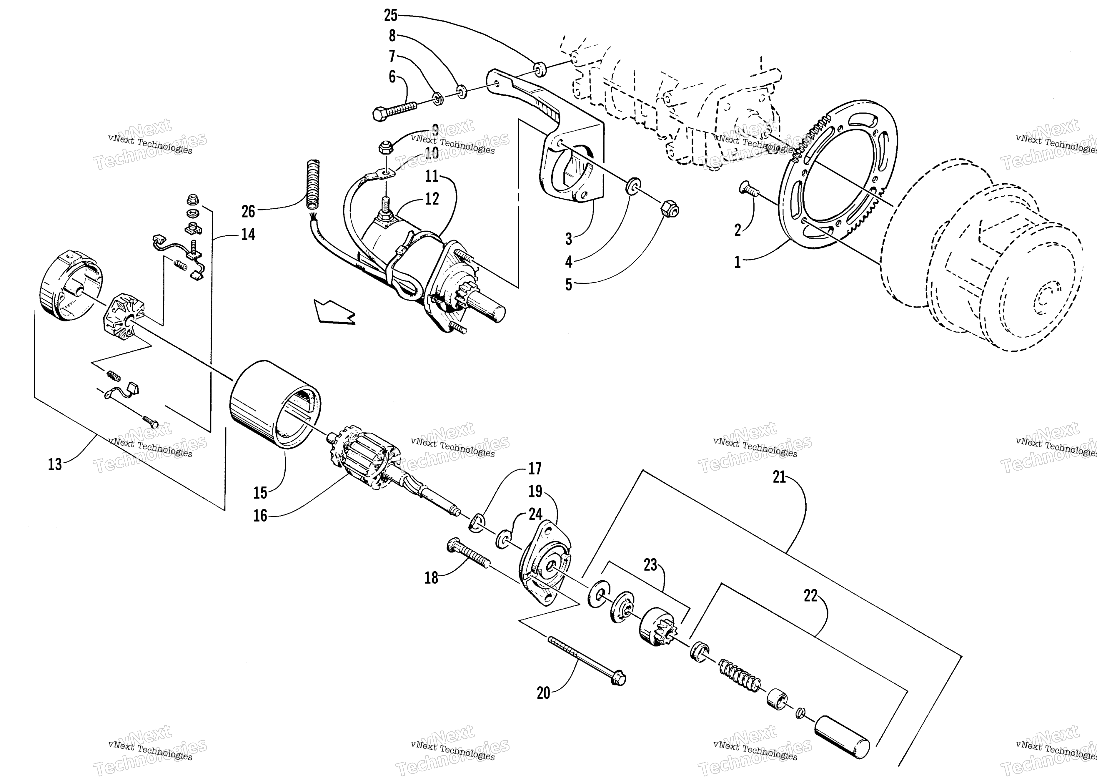 Электрооборудование Start - Starter Motor Assembly