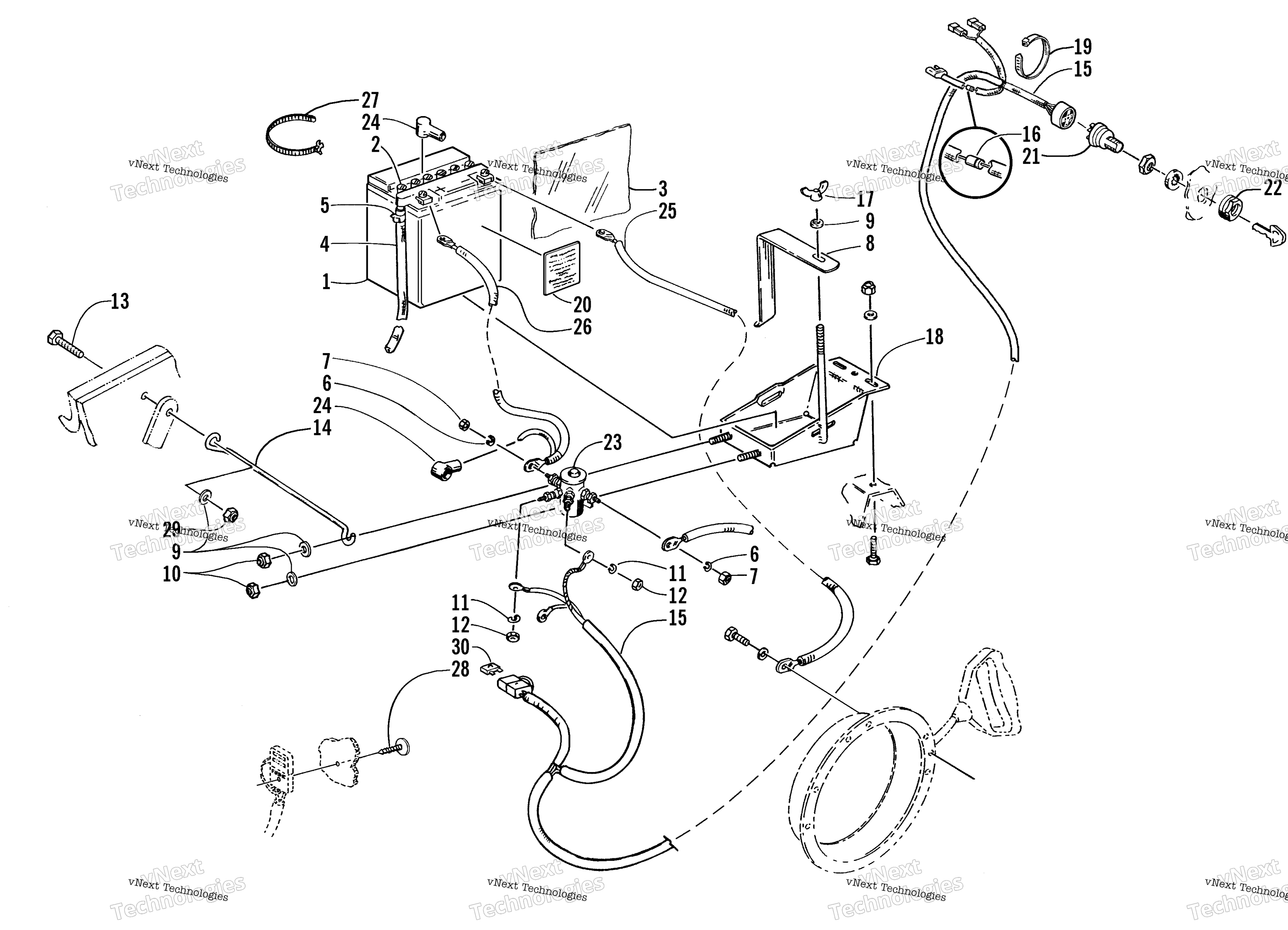Battery, Solenoid, и Cables