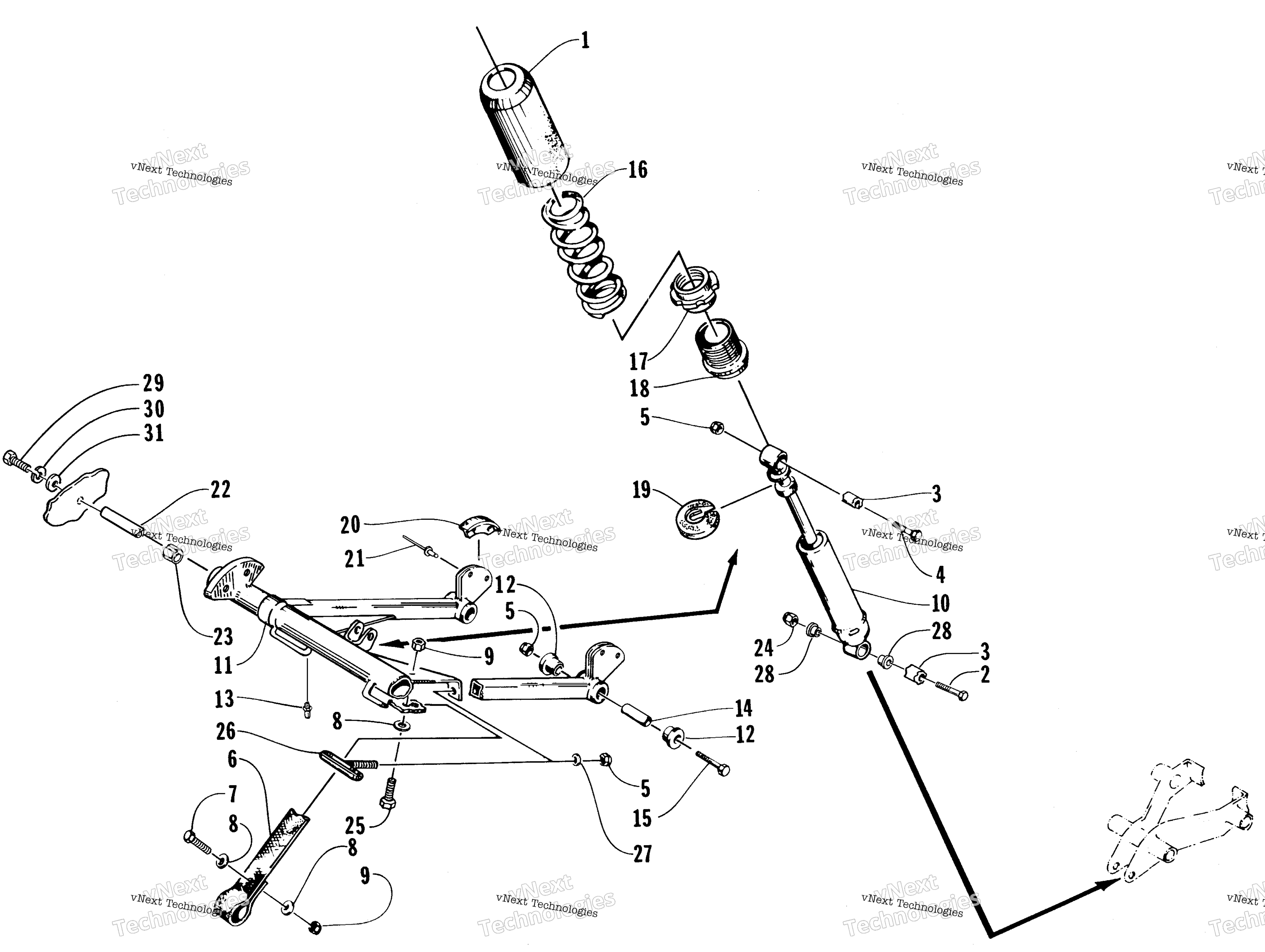 Задняя часть Suspension Front Arm Assembly