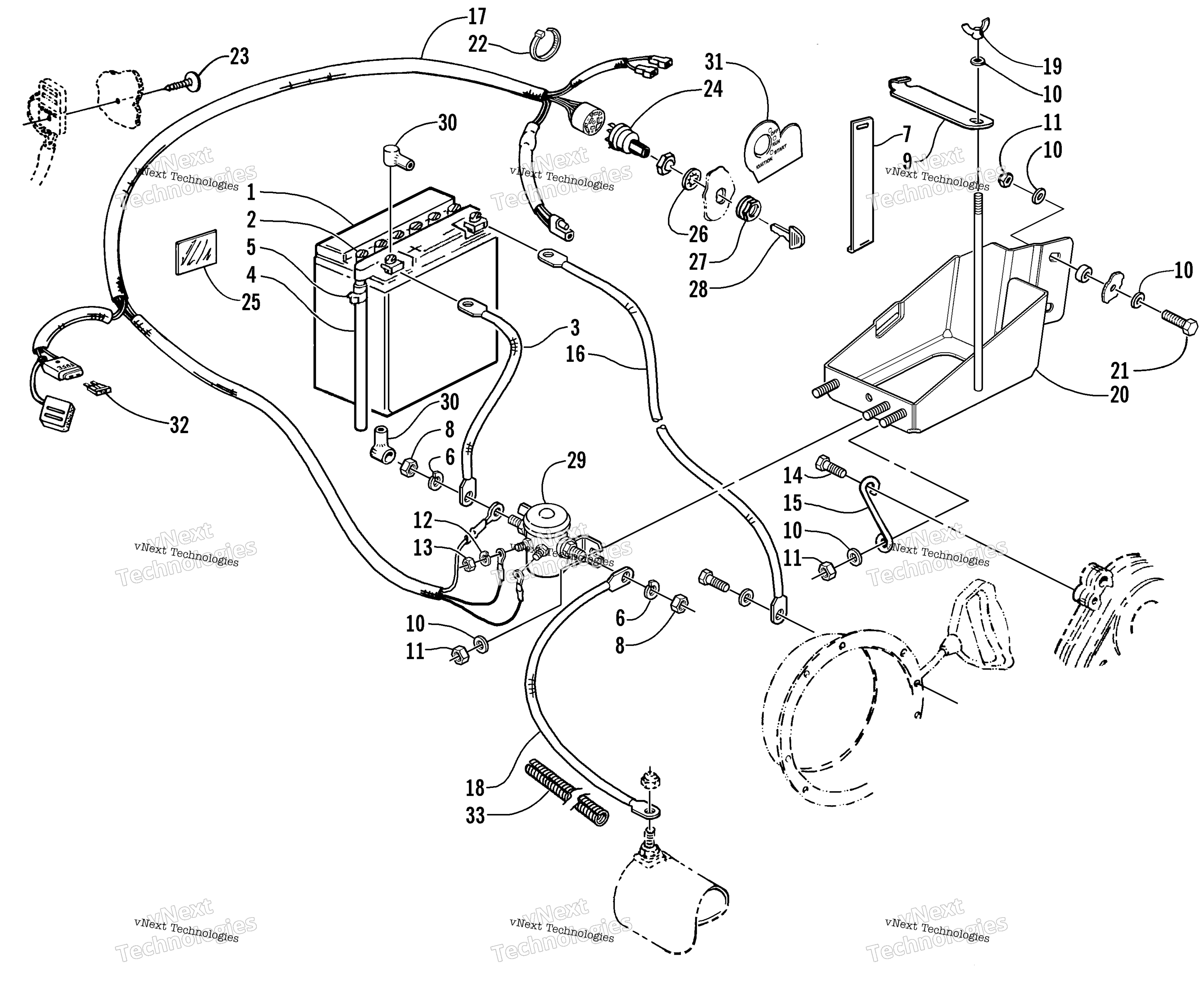 Battery, Solenoid, и Cables (Optional)