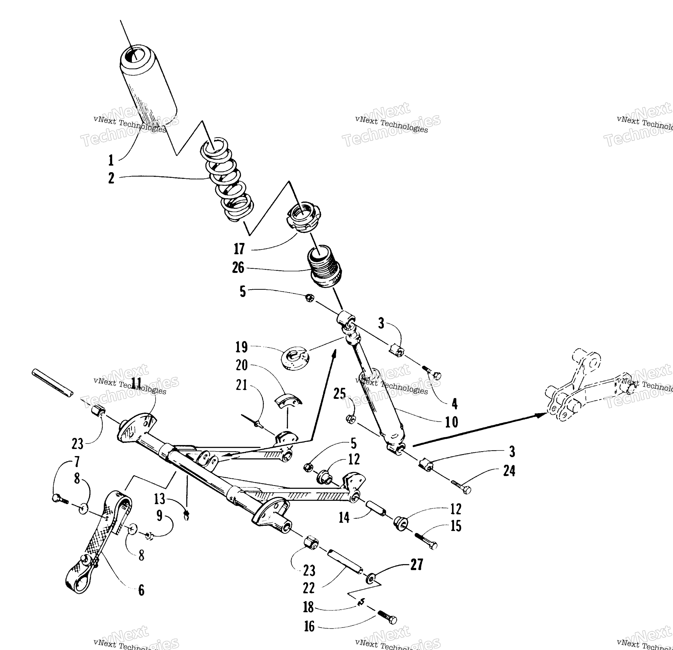Задняя часть Suspension Front Arm Assembly