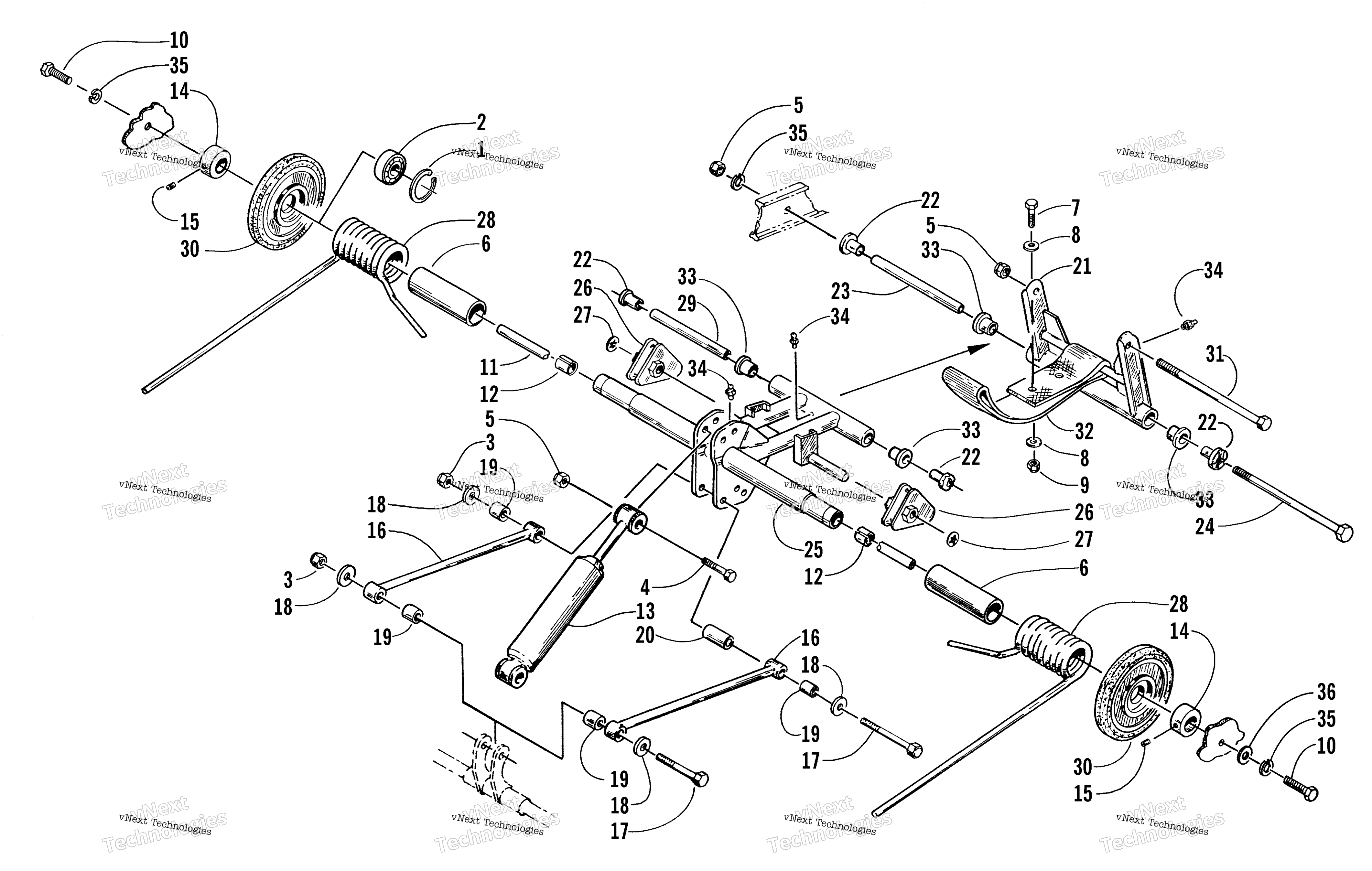 Задняя часть Suspension Rear Arm Assembly