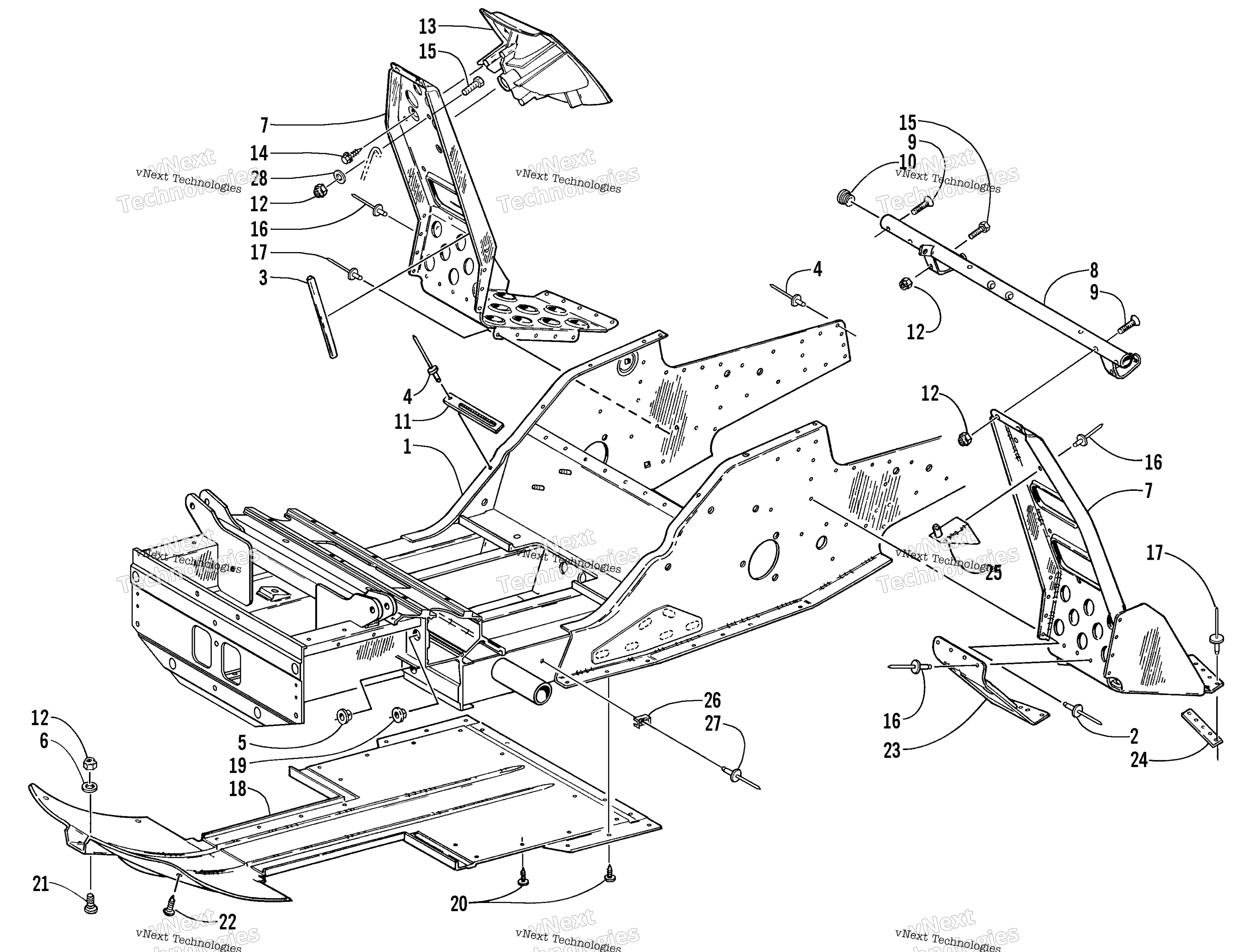 Передняя часть Frame And Footrest Assembly
