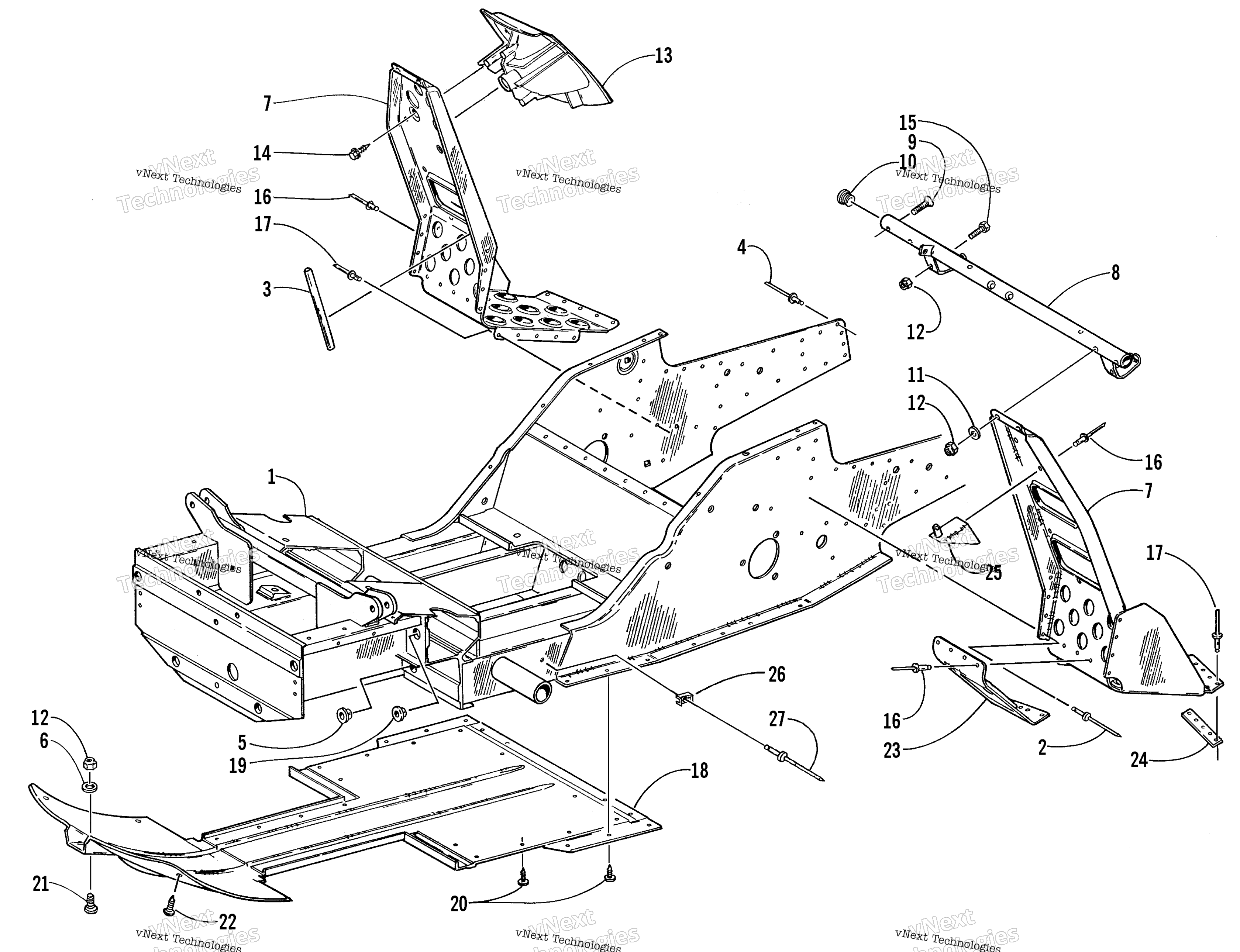 Передняя часть Frame And Footrest Assembly