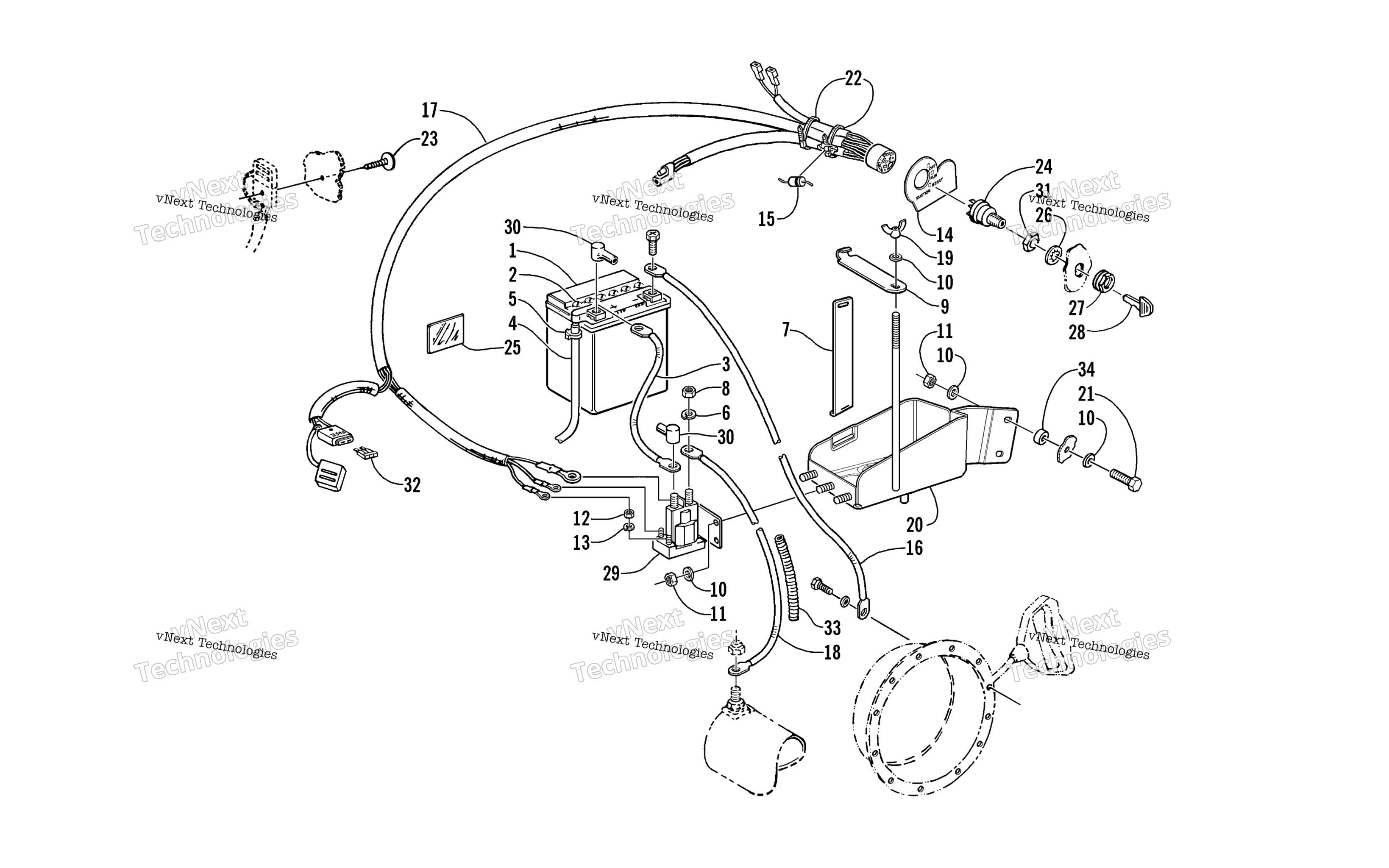 Battery, Solenoid, и Cables