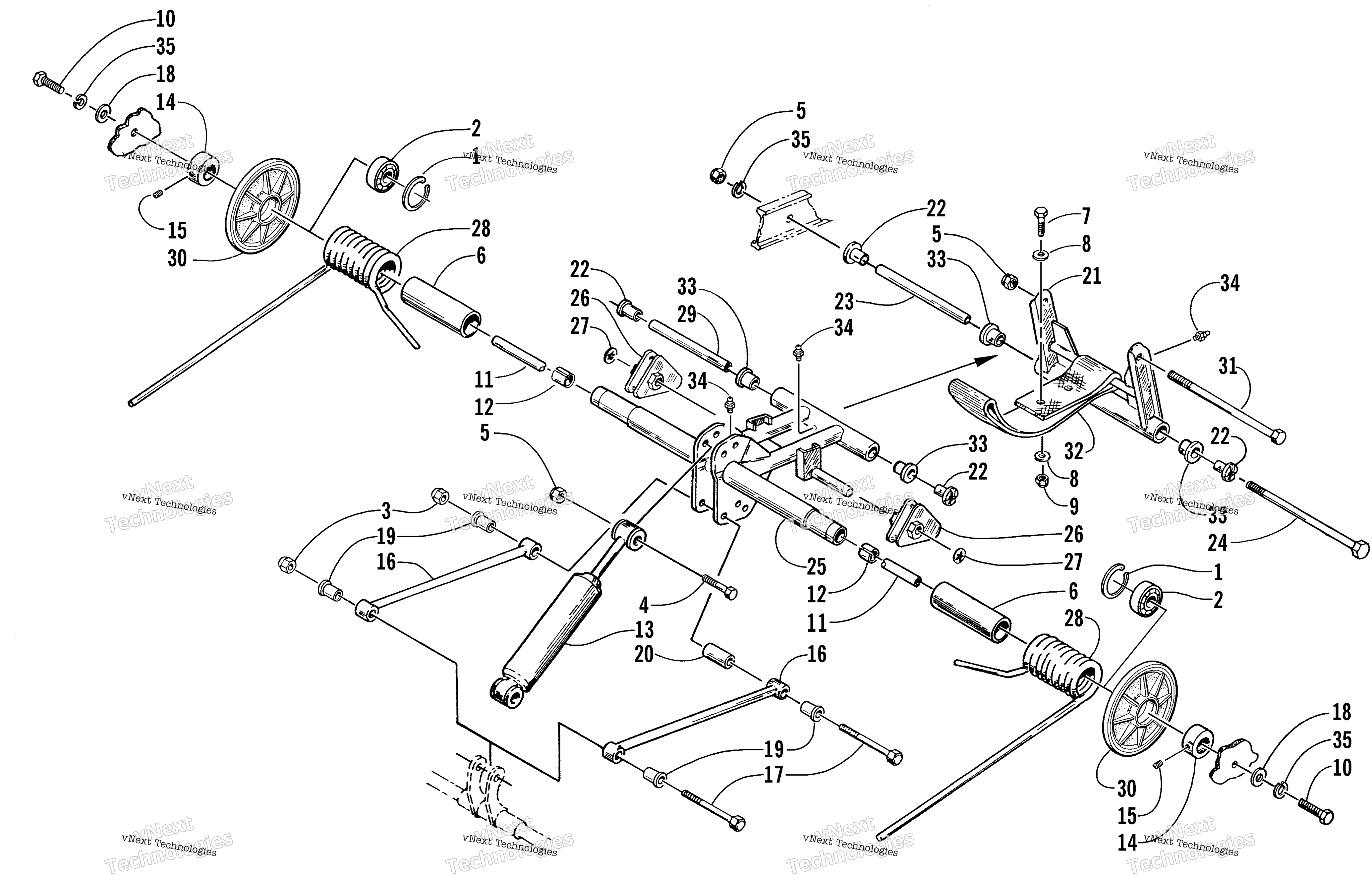 Задняя часть Suspension Rear Arm Assembly