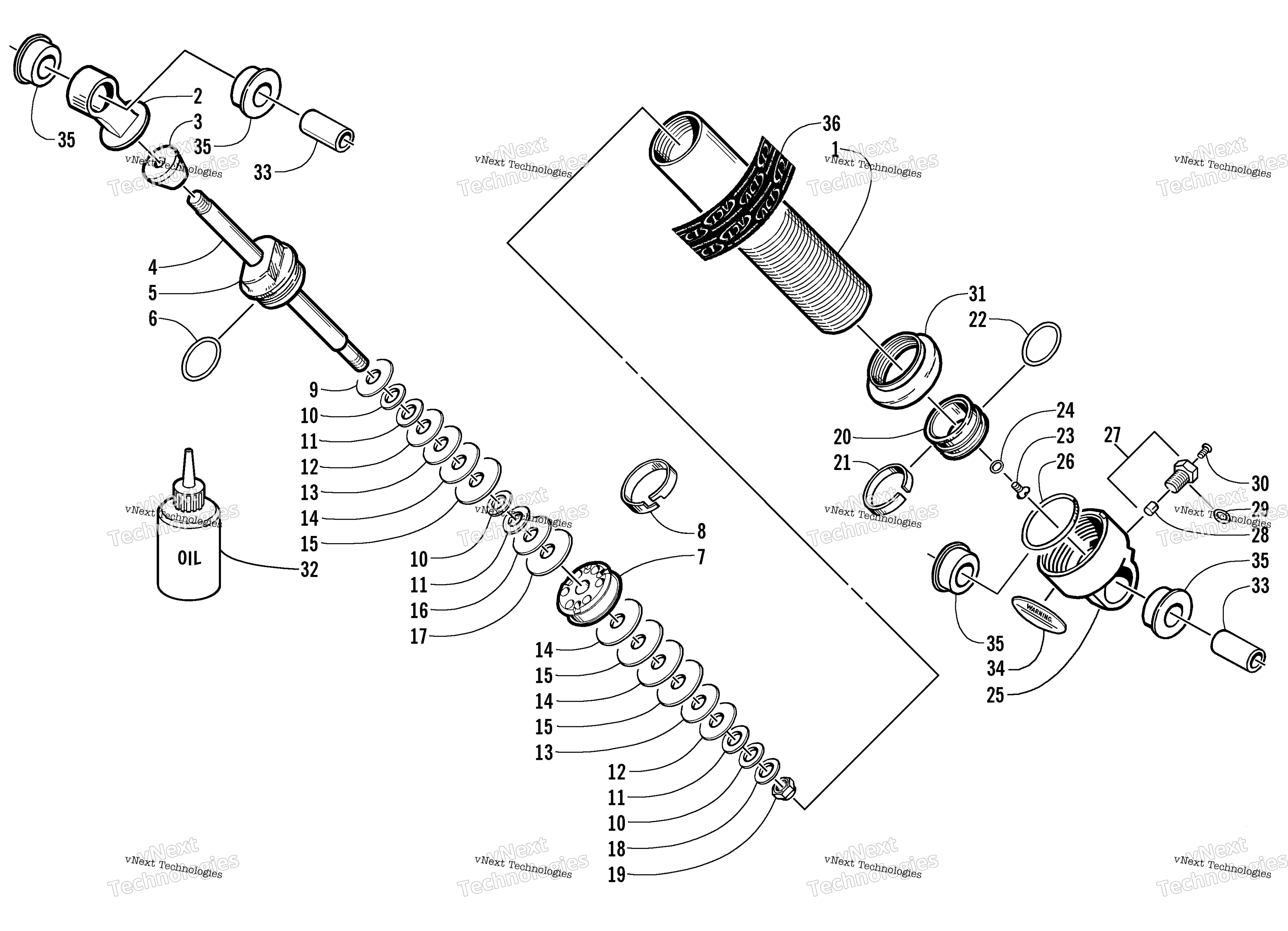 Передняя часть Suspension Shock Absorber (Le)
