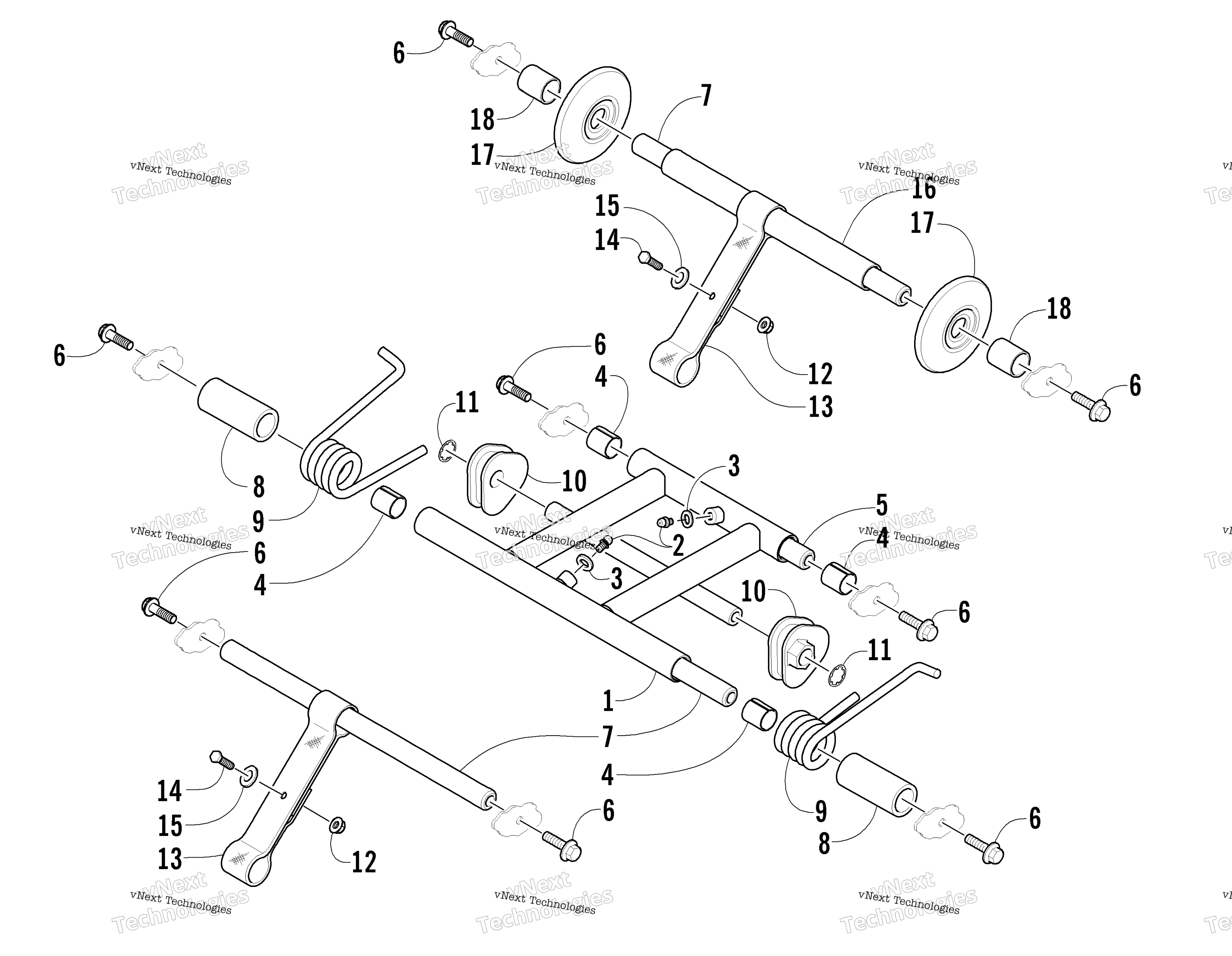 Задняя часть Suspension Arm Assembly