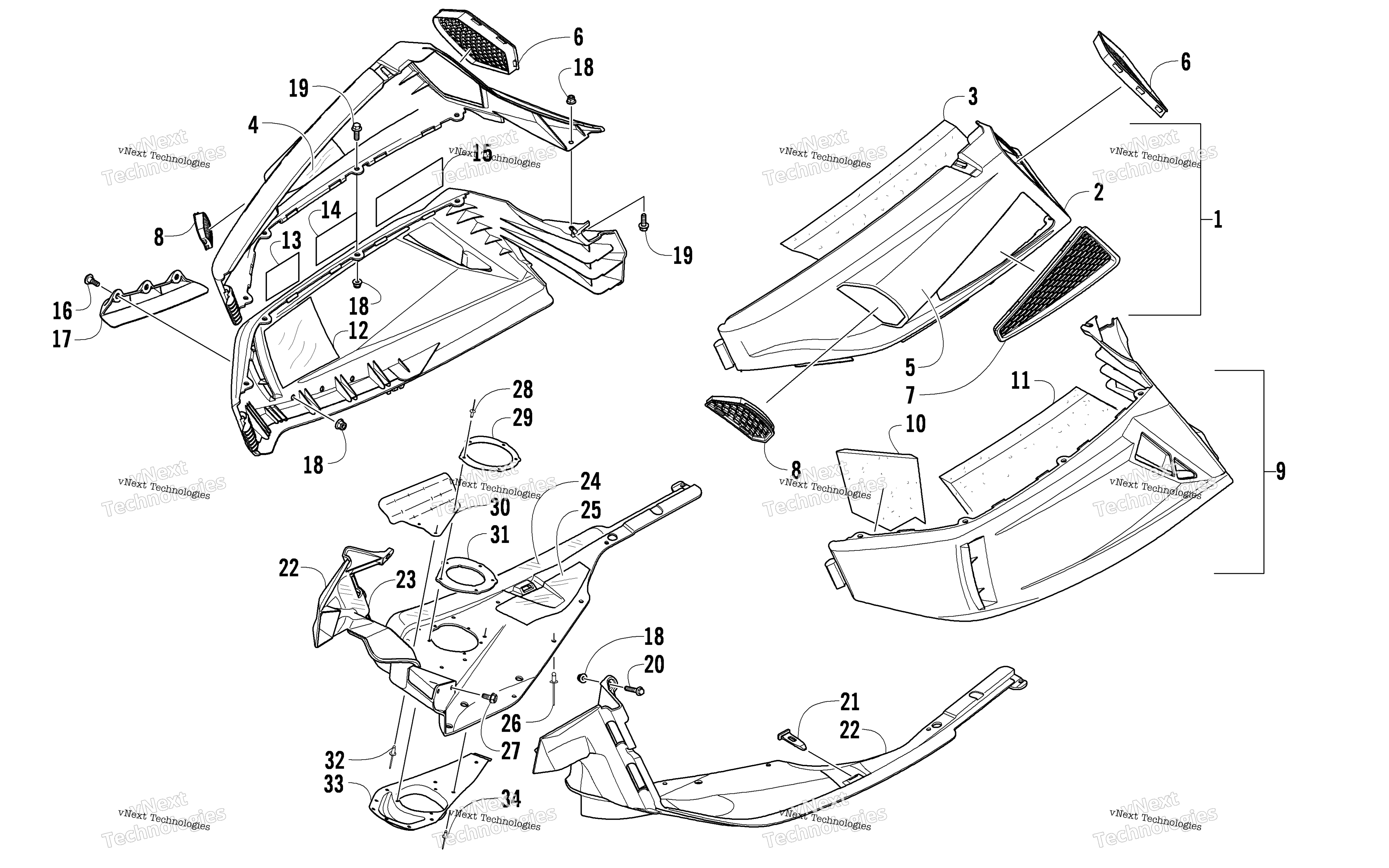 Skid Plate и Side панель узел