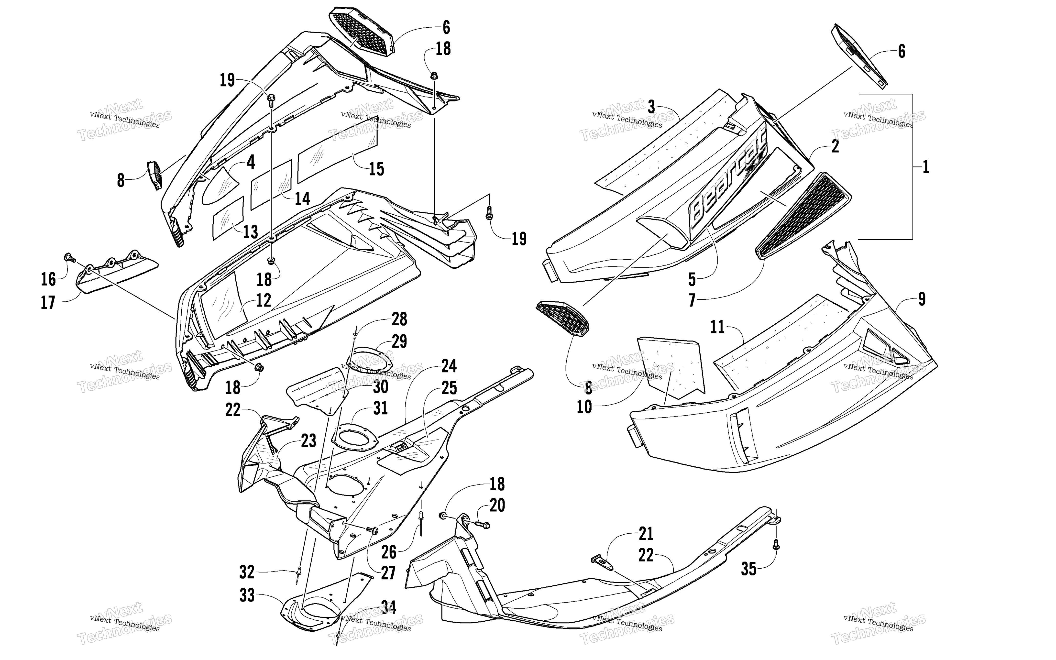 Skid Plate и Side панель узел