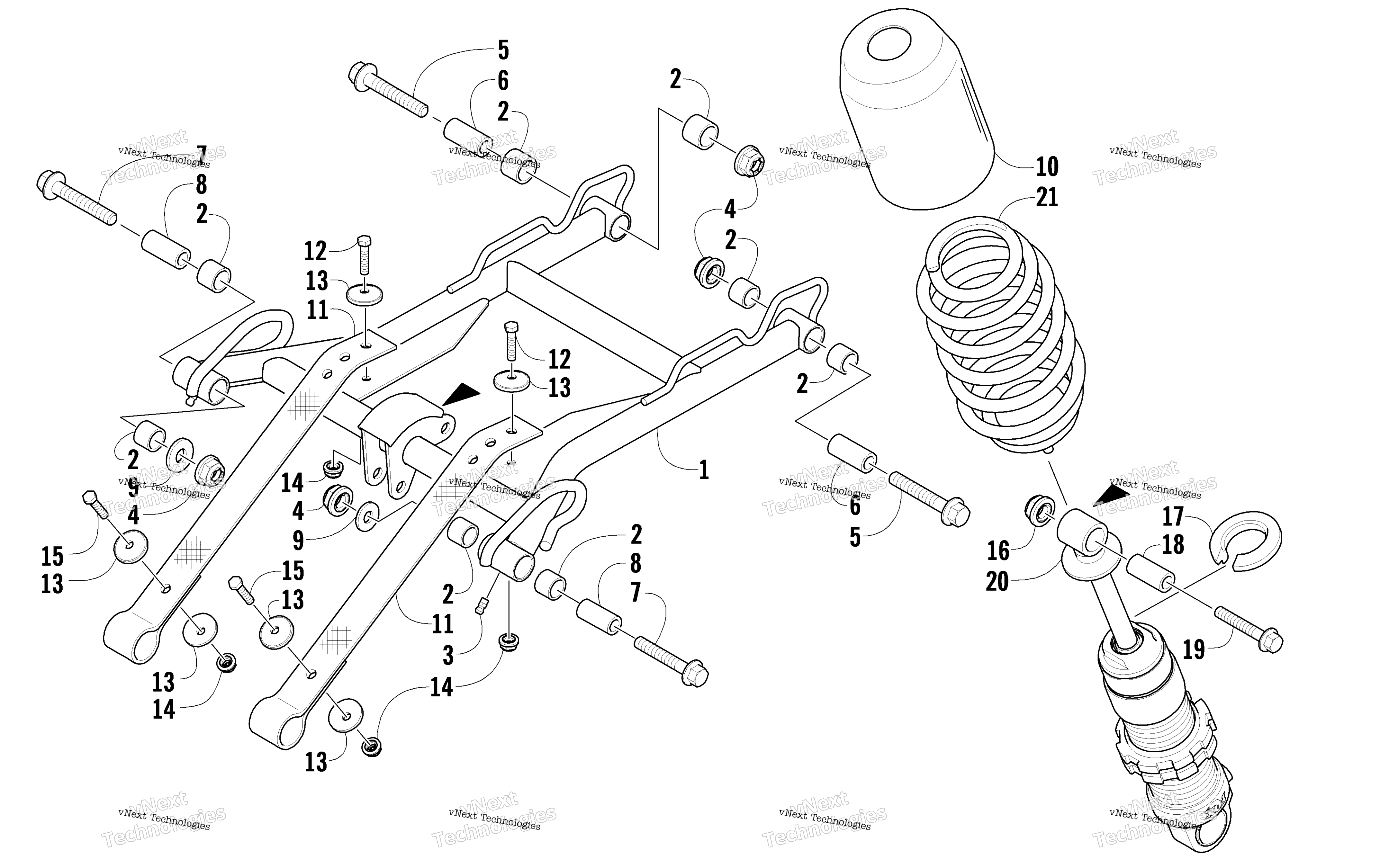 Задняя часть Suspension Front Arm Assembly