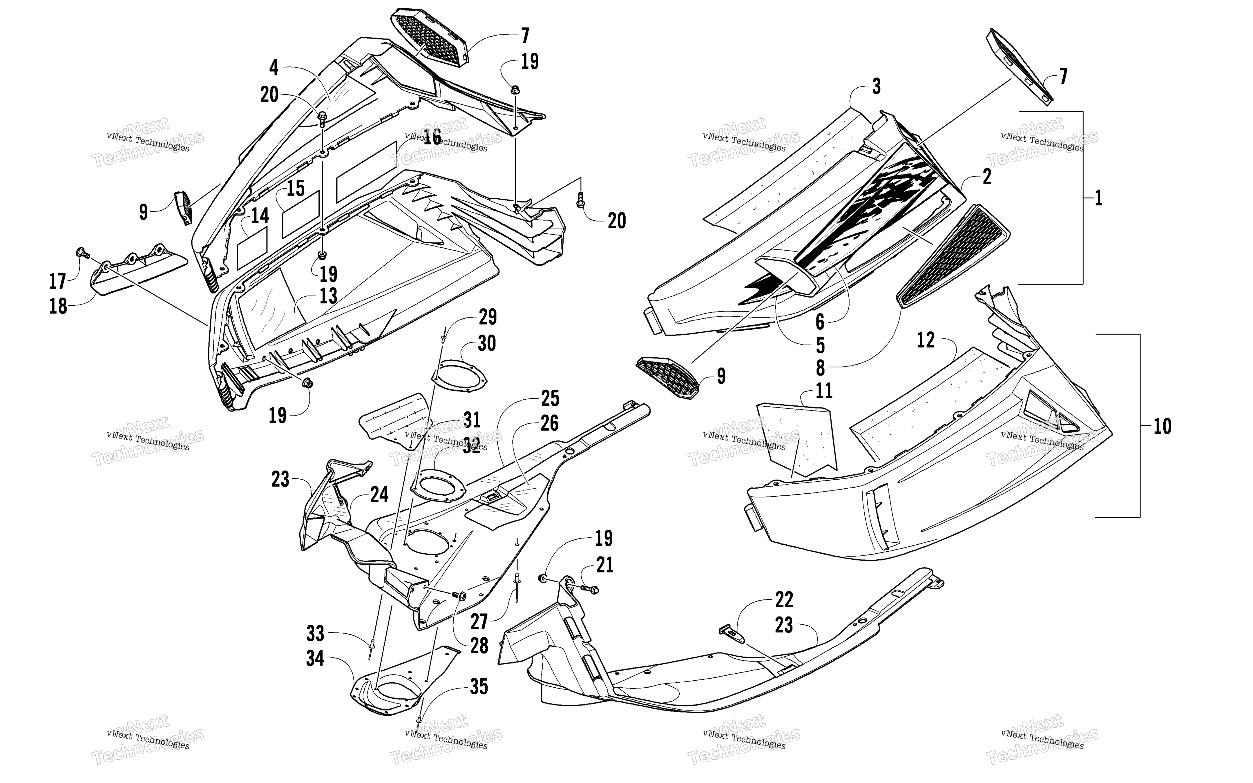 Skid Plate и Side панель узел