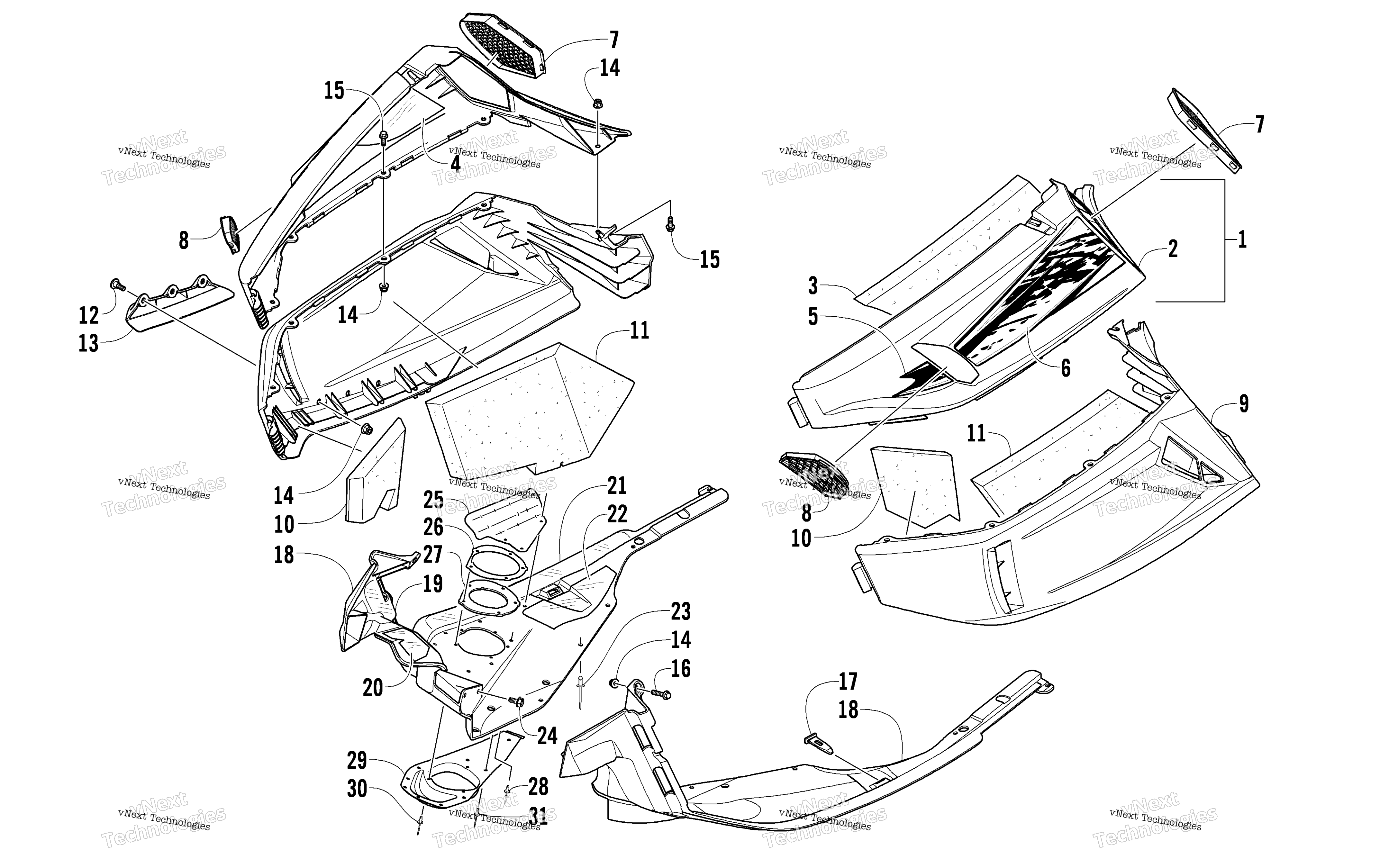 Skid Plate и Side панель узел