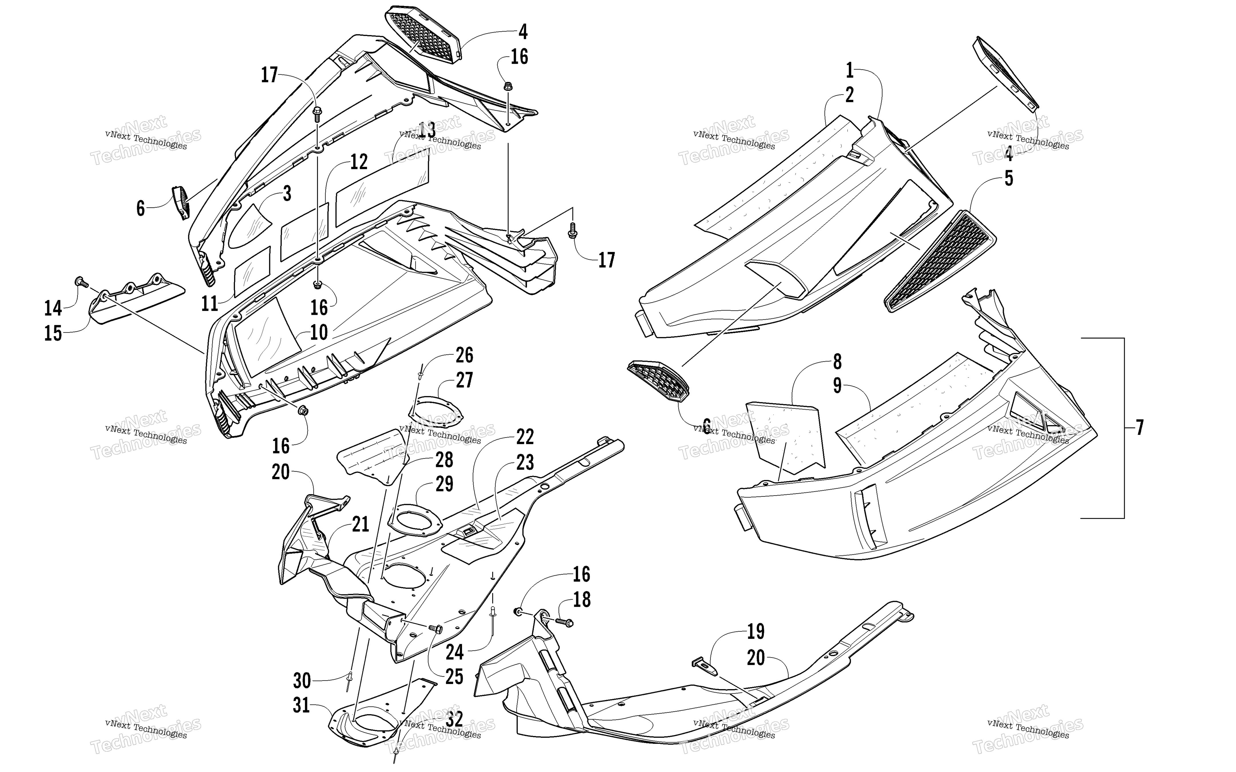 Skid Plate и Side панель узел