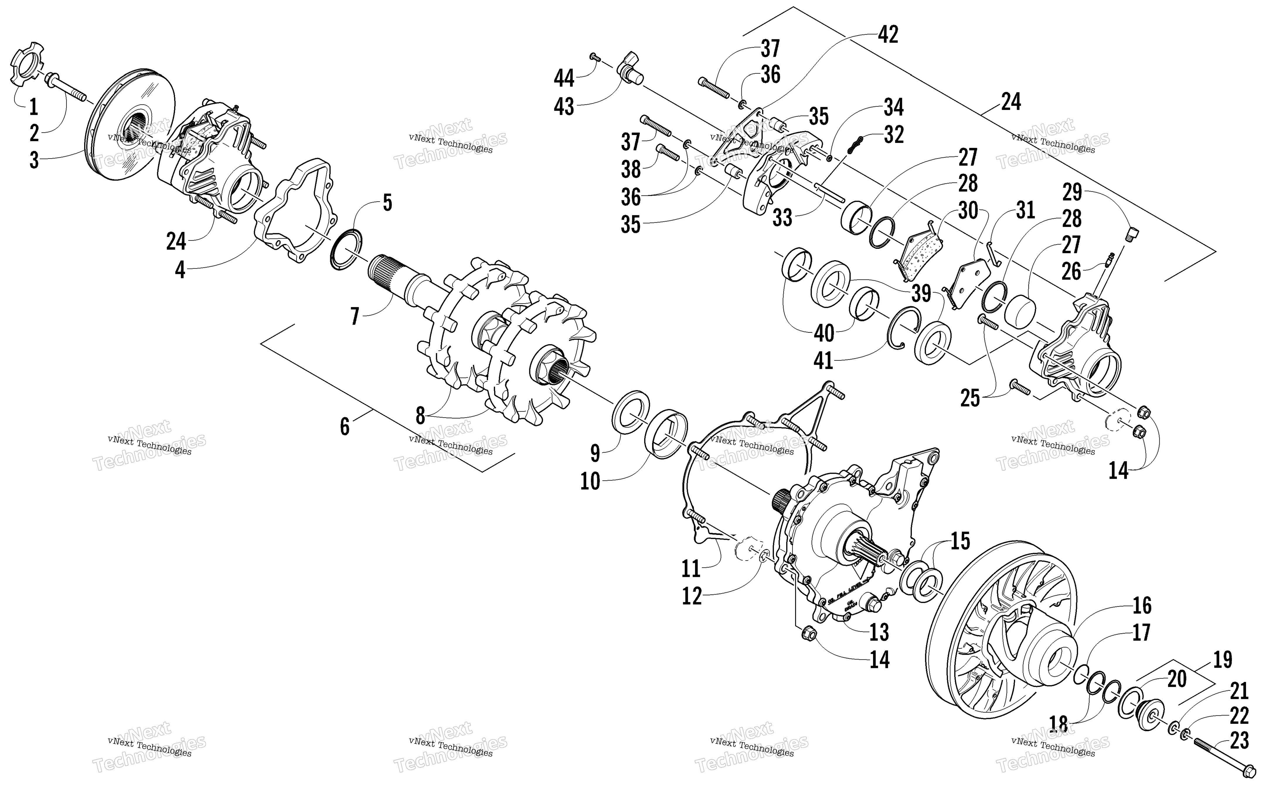 Привод Train Shaft And Brake Assemblies